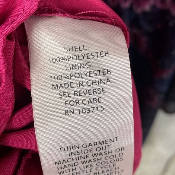 Nanette Lepore Moody Romance Dress Fuschia Kiss Multi Color Women Size 14   B - Picture 8 of 8